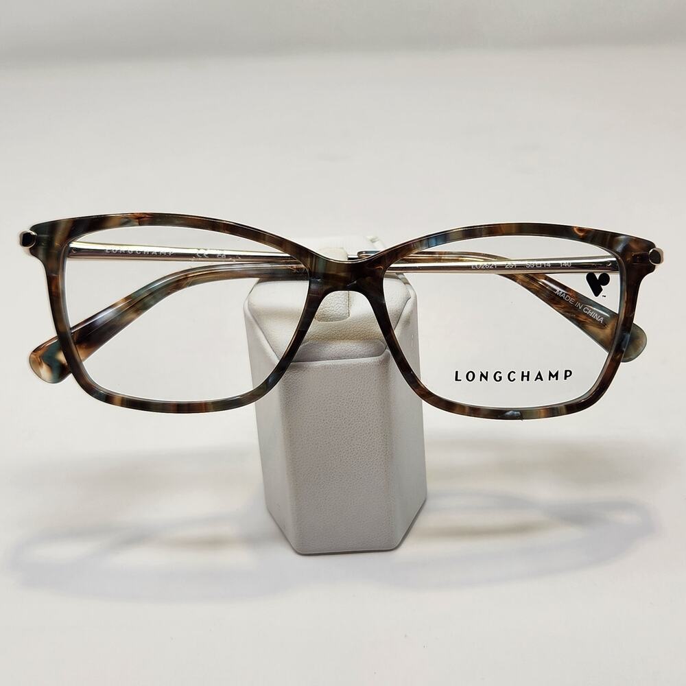 Pure Airlock Embrace 201 Blue Silver Rimless Eyeglass Frames Rectangle Crystals